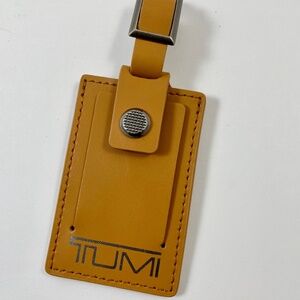 Tumi Luggage ID Hang Tag Briefcase Duffle Tag Travel Leather Beige BRAND NEW